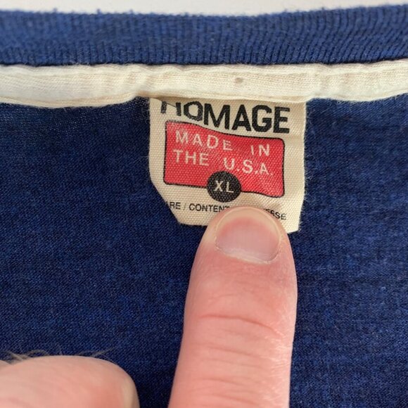 Homage Mens Navy Blue USA Bald Eagle Short Sleeve Crewneck Shirt Mens XL - Picture 3 of 5